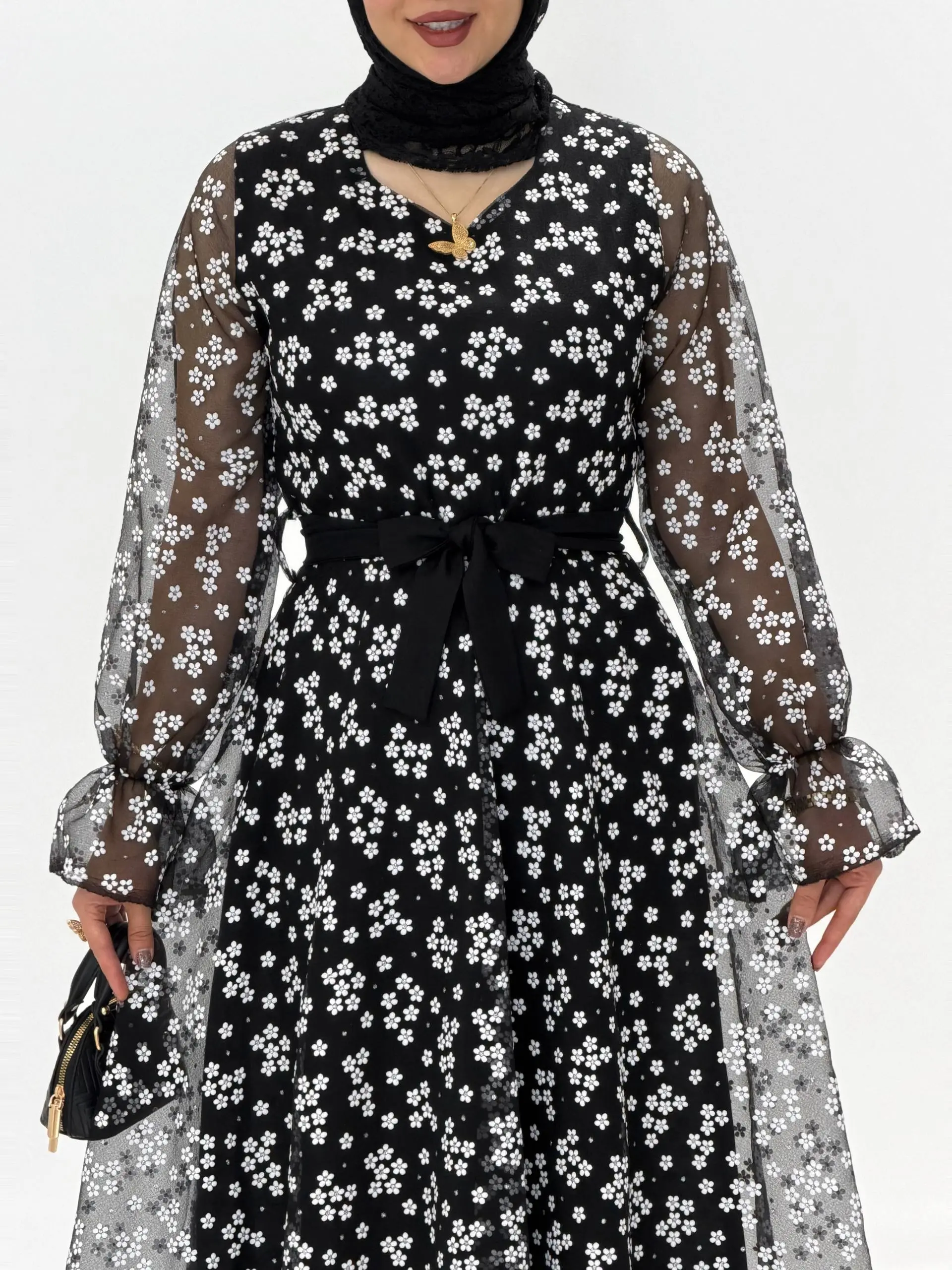 3844-پیراهن ماکسی بابونه